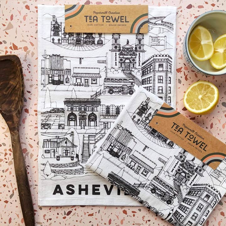 Papermill Creative - Wholesale Tea Towel - Asheville, North Carolina cotton tea towel3