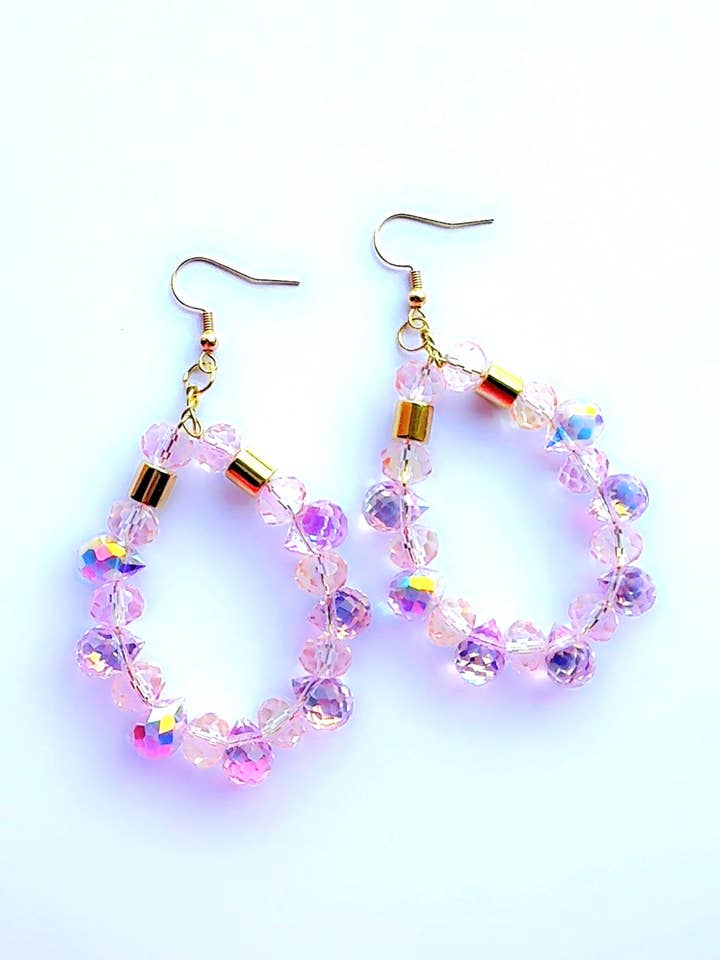 Boucles d'oreilles en cristal or lavande pour la vente par Soderena Designs
