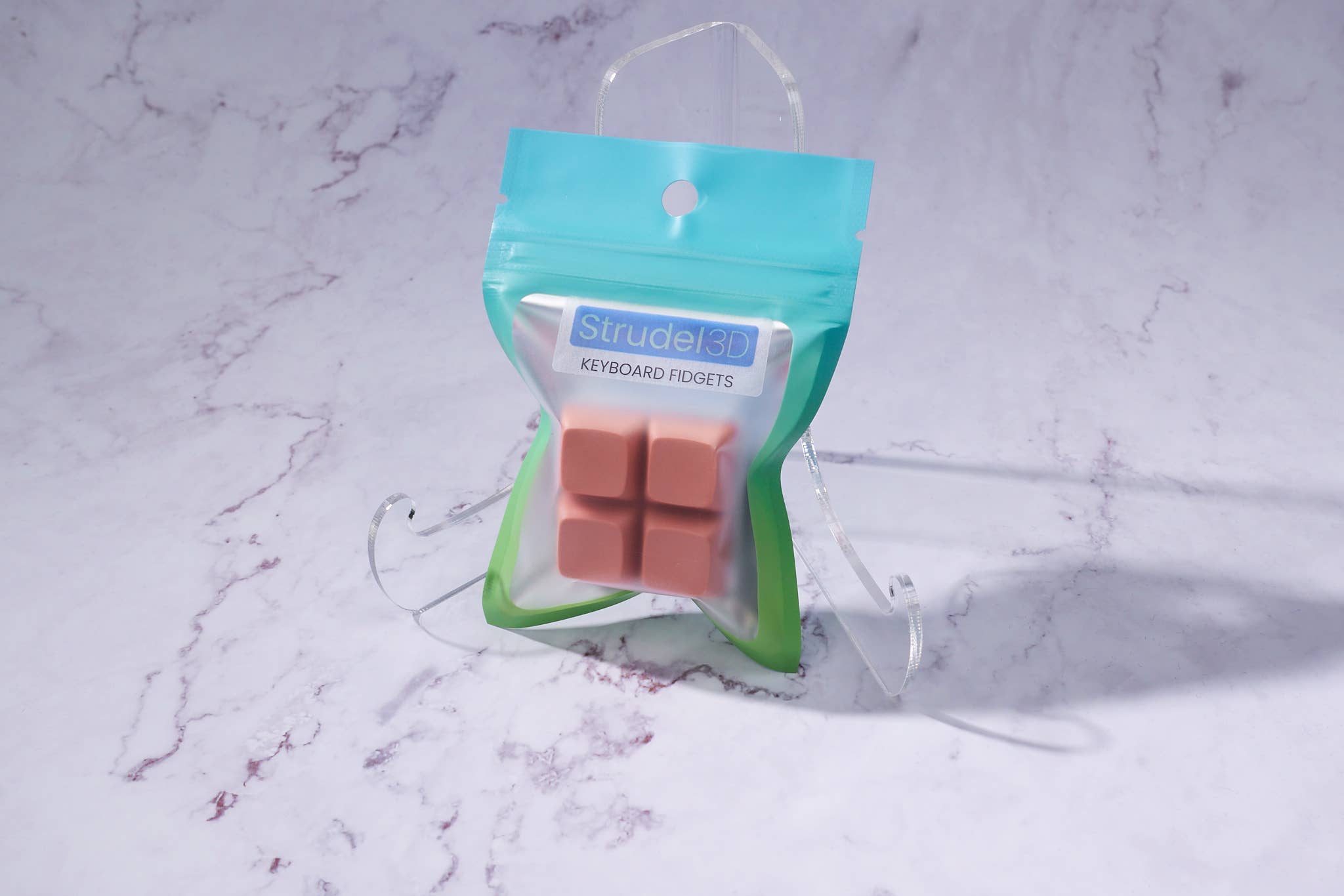 Strudel3D - Wholesale Fidget Toy - Kids - 4 Key Square Mechanical Keyboard Fidget Keychain5