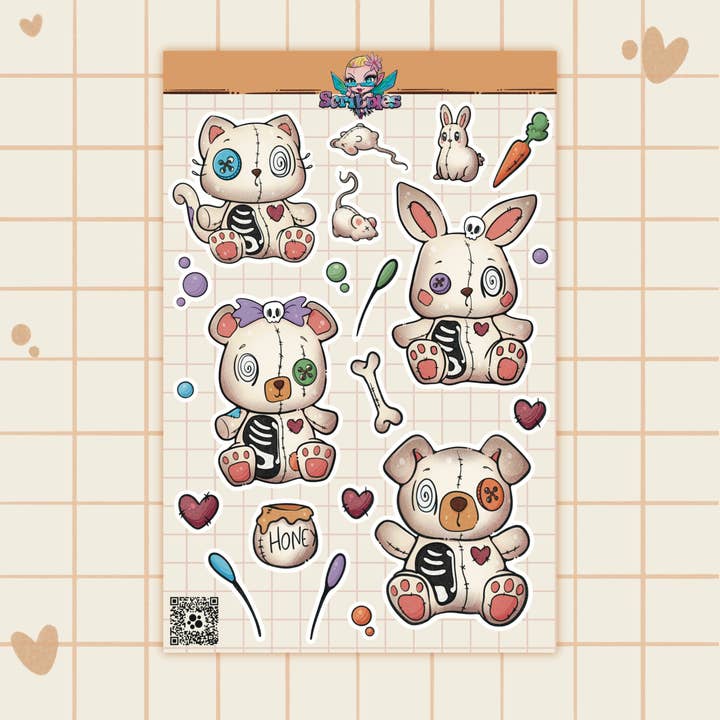 Voodoo Dolls Sticker Sheet for wholesale by Eclectic Scribbles