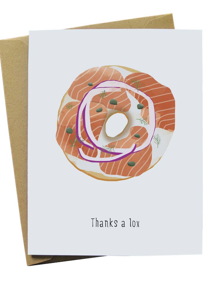 Lox Bagel tackkort för wholesale av Paper Wolf Design