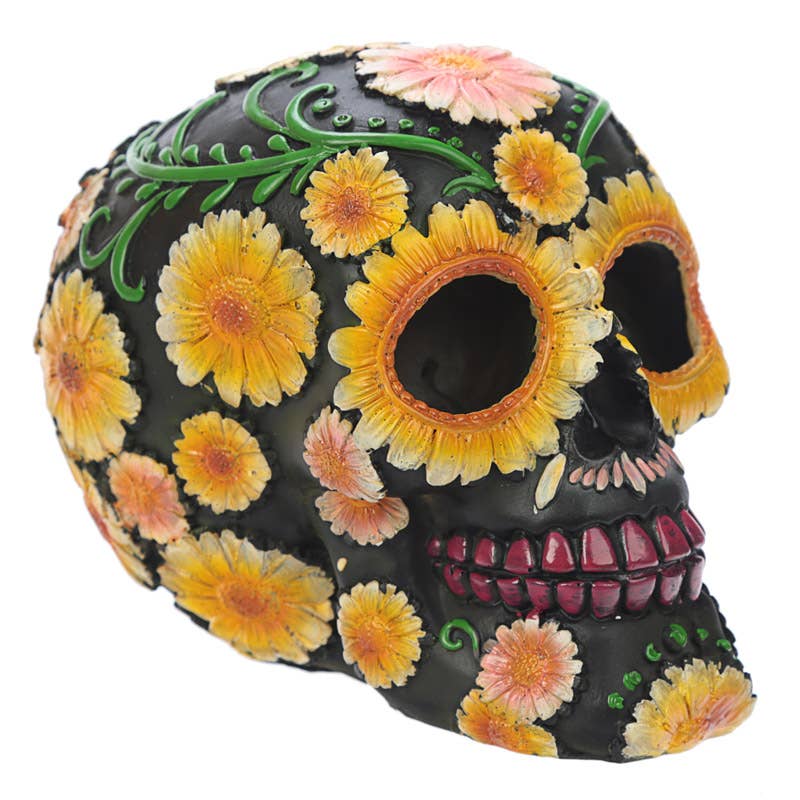 Puckator EU - Wholesale Ornament - Day of the Dead Skull Head with Daisy Floral Motif2