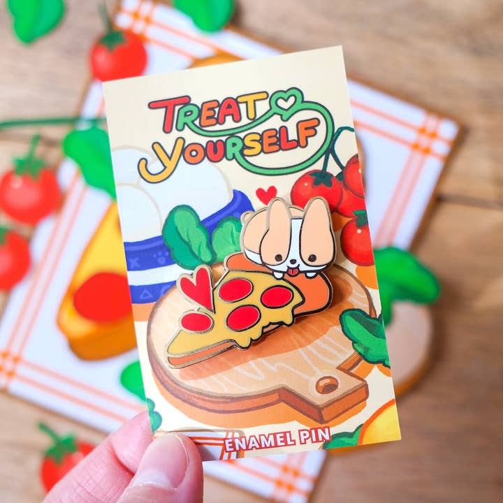 Pin esmaltado - Comida rápida - Pizza and Corgi para venta al por mayor de Thousand Skies