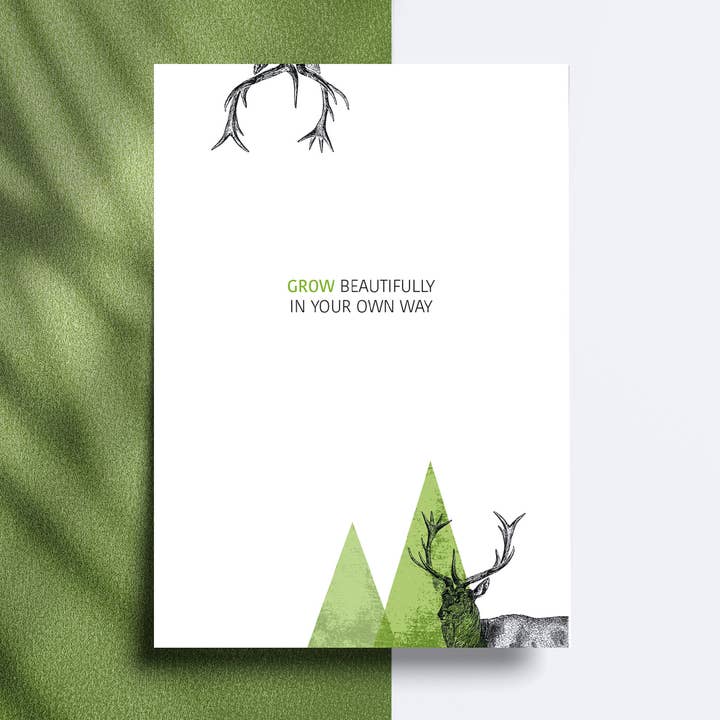 Wenskaart - grow beautiful in your own way for wholesale by printthings