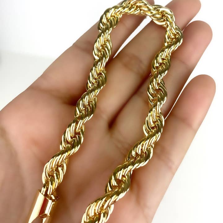 DIJU Jewelry - Wholesale Link & Chain Necklace - 18k Gold Filled 7mm Thickness Rope Link Chain Chokers Wholes6