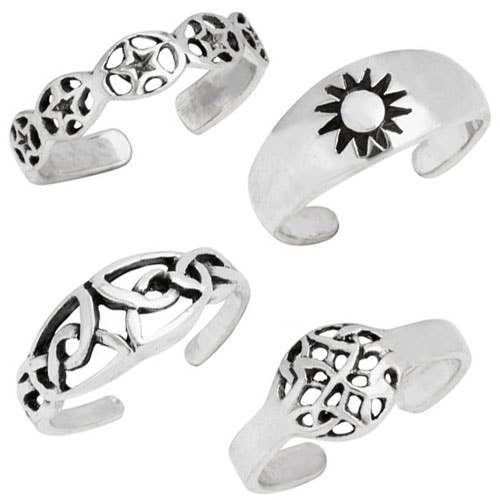 Tiger Mountain Jewelry - Wholesale Toe Ring - Stars and Celtic Knots Sterling Silver Toe Rings0
