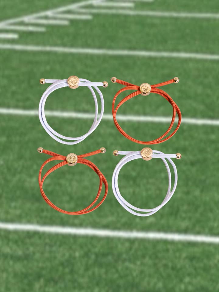 Tyndt Hårelastiksæt - Orange / Hvid for engroshandel hos Smith and Co. Design