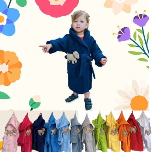 Bobby bathrobe in 12 colors for wholesale by Ziegfeld Kids