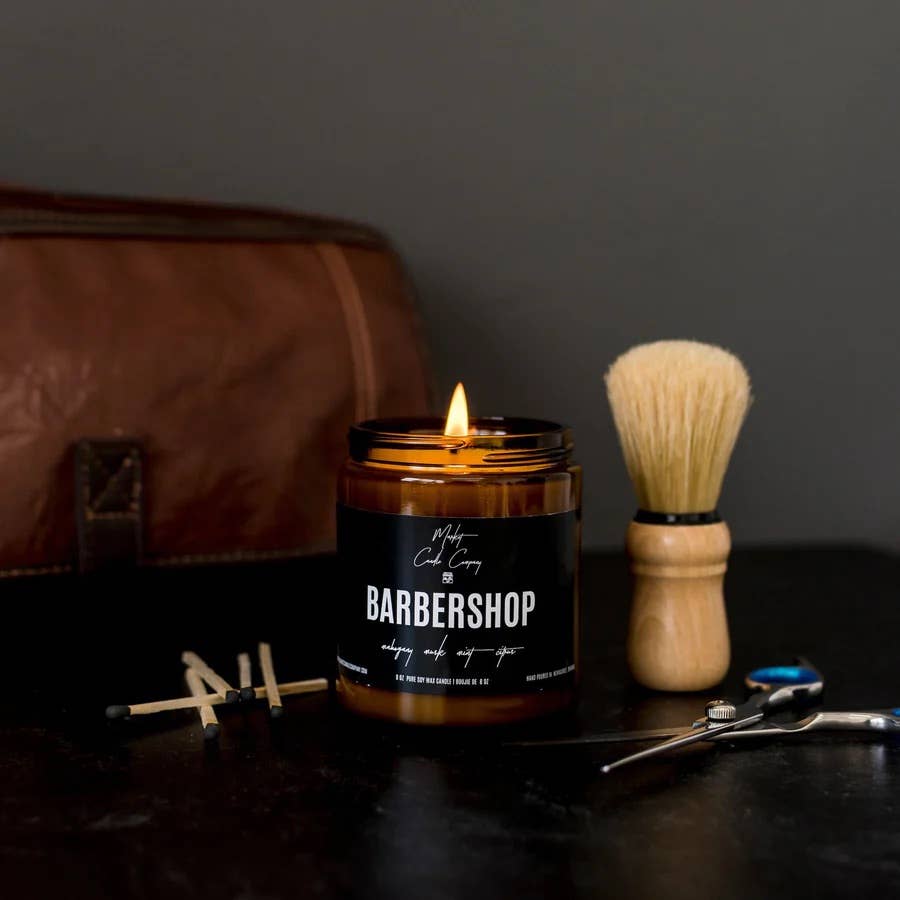 Market Candle Company – Vela em jarro/copo por atacado – VELA DE CERA DE SOJA BARBEARIA2