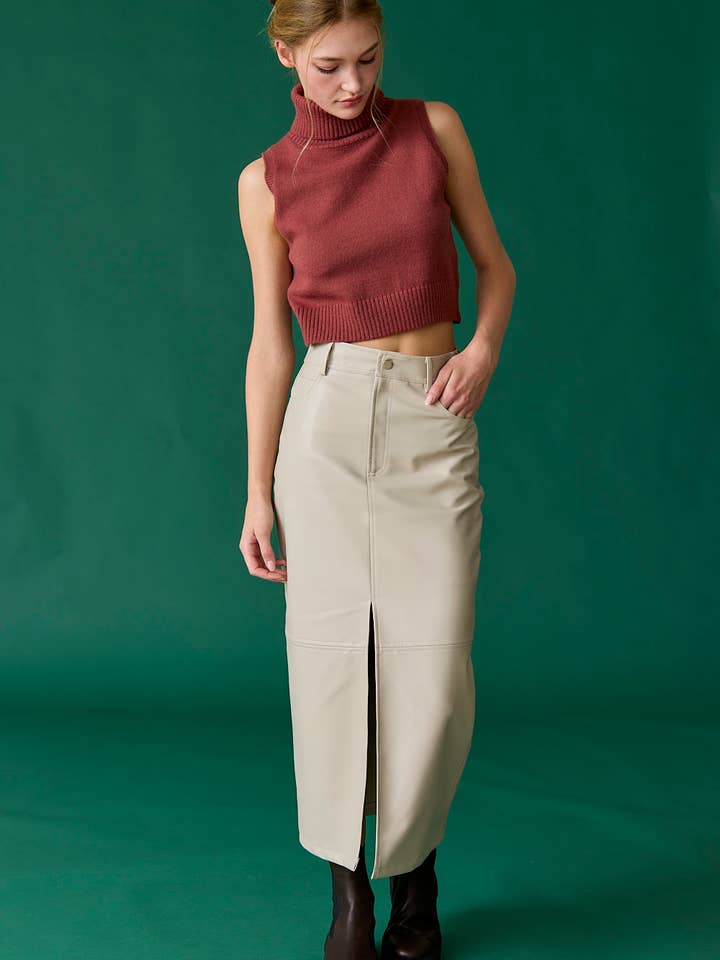 PS17473 - Lilliana Faux Leather Maxi Skirt for wholesale by Papermoon