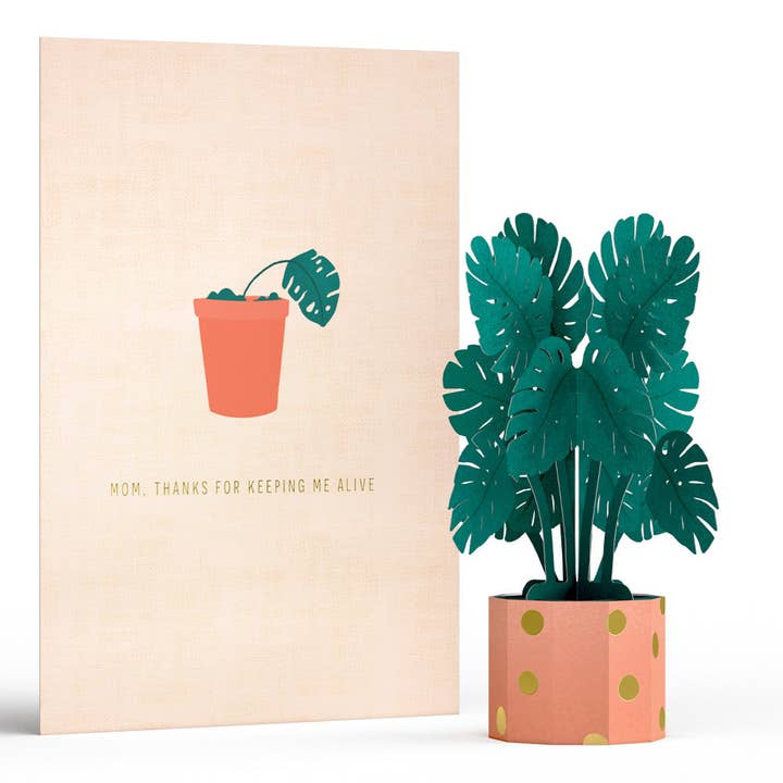 5x7" Thanks for Keeping Me Alive Mom Card with Mini Bouquet for wholesale by Lovepop Cards