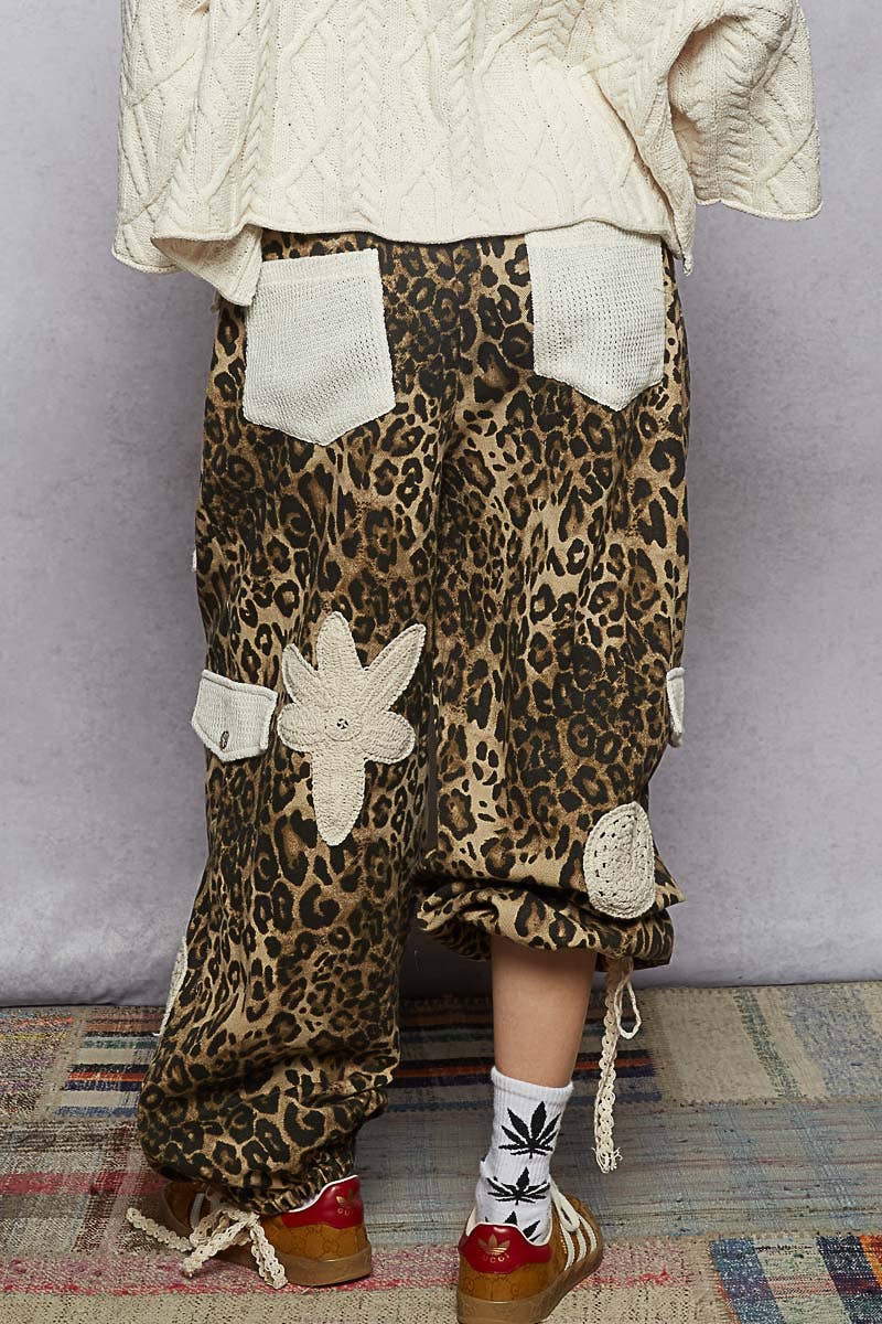 Pol Clothing - Wholesale Pants - Women's - Pleat Detail Floral Patchwork Cargo Pants23