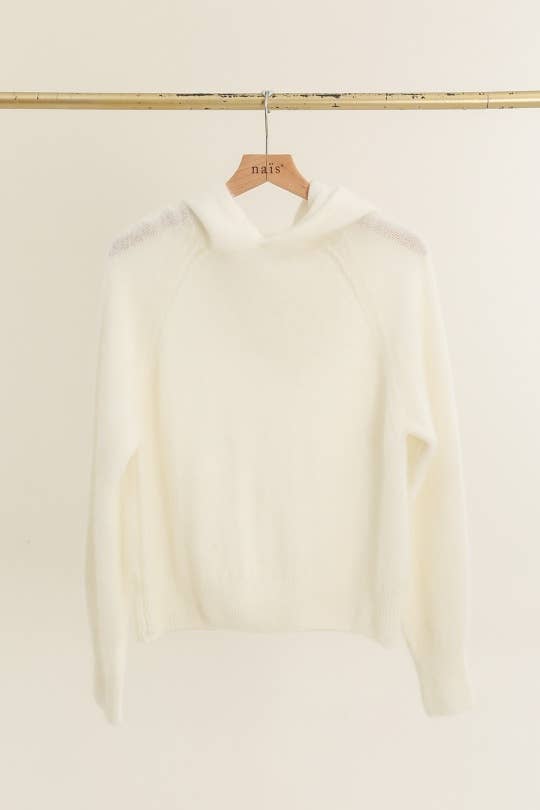 NAÏS PARIS - Wholesale Knit Sweater - Women's - Hoodie-style sweater in kid mohair and merino wool9