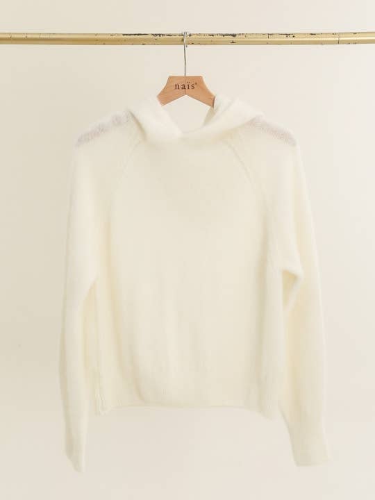 NAÏS PARIS - Wholesale Knit Sweater - Women's - Hoodie-style sweater in kid mohair and merino wool9