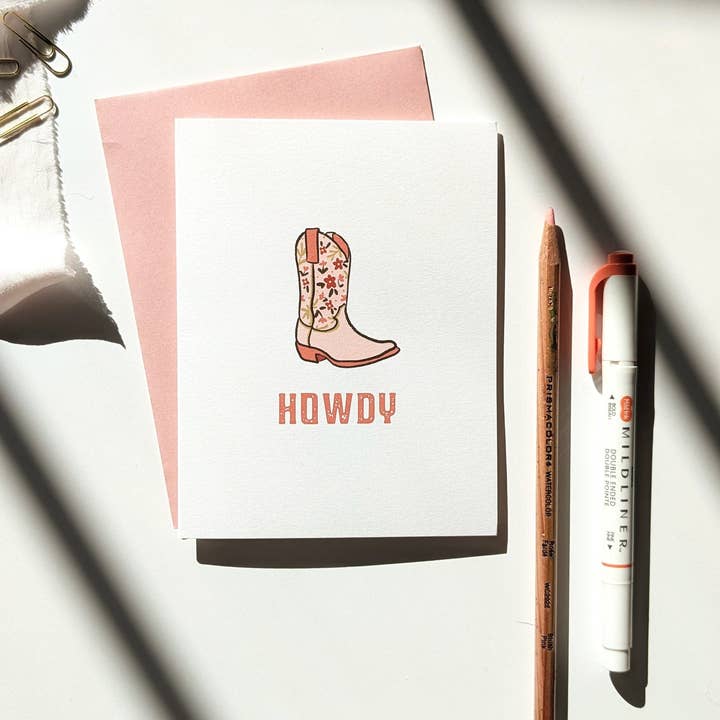 Howdy - Any Occasion Greeting Card for wholesale by Elizabeth Kirsteatter