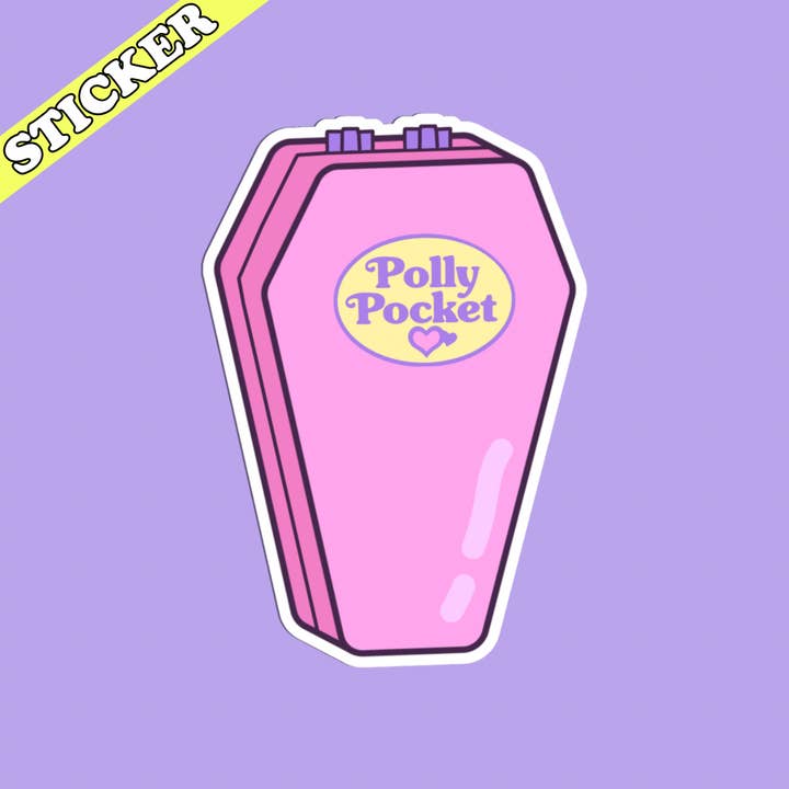 Pretty Toxic Stickers - Wholesale Sticker - Polly Pocket Coffin Sticker, Retro Pastel Goth, Cute 90s y2k