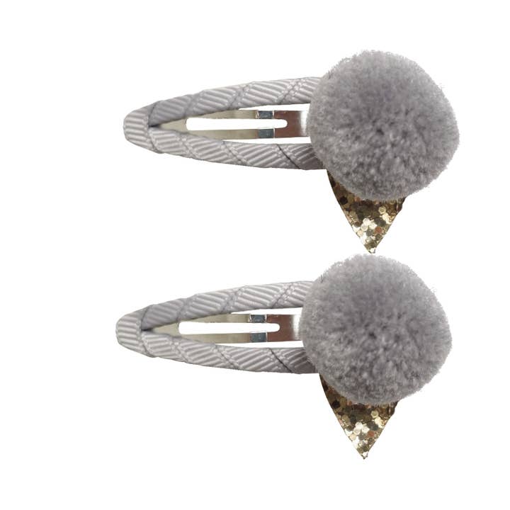 Ice-cream hair clip in soft grey for wholesale by La Fillette Accessories