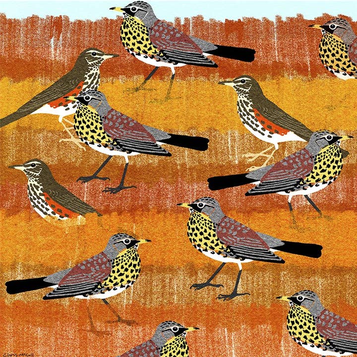 Greeting Card Fieldfares and Redwings for wholesale by Natural Partners Limited