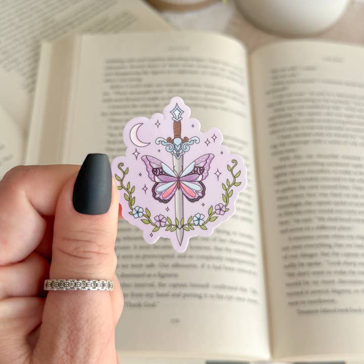 Butterfly and Sword Sticker | Fantasy Bookish Sticker and other Purchase Wholesale quicksilver. Free Returns & Net 60 Terms on Faire trending on Faire.