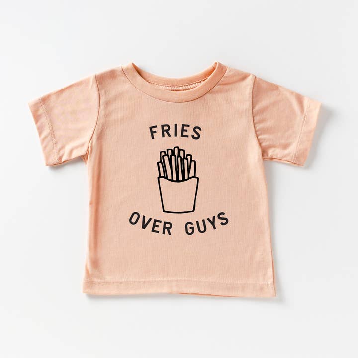 Fries Over Guys - Peach Toddler/Baby/Youth Tee for wholesale by SBG Co.