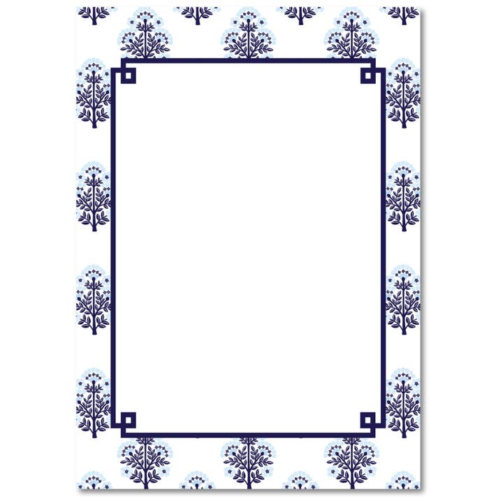 BLOC-NOTES JARDIN IMPRIMÉ INDIGO | BLOC-NOTES QUOTIDIENS pour la vente par B. ROWE & CO.