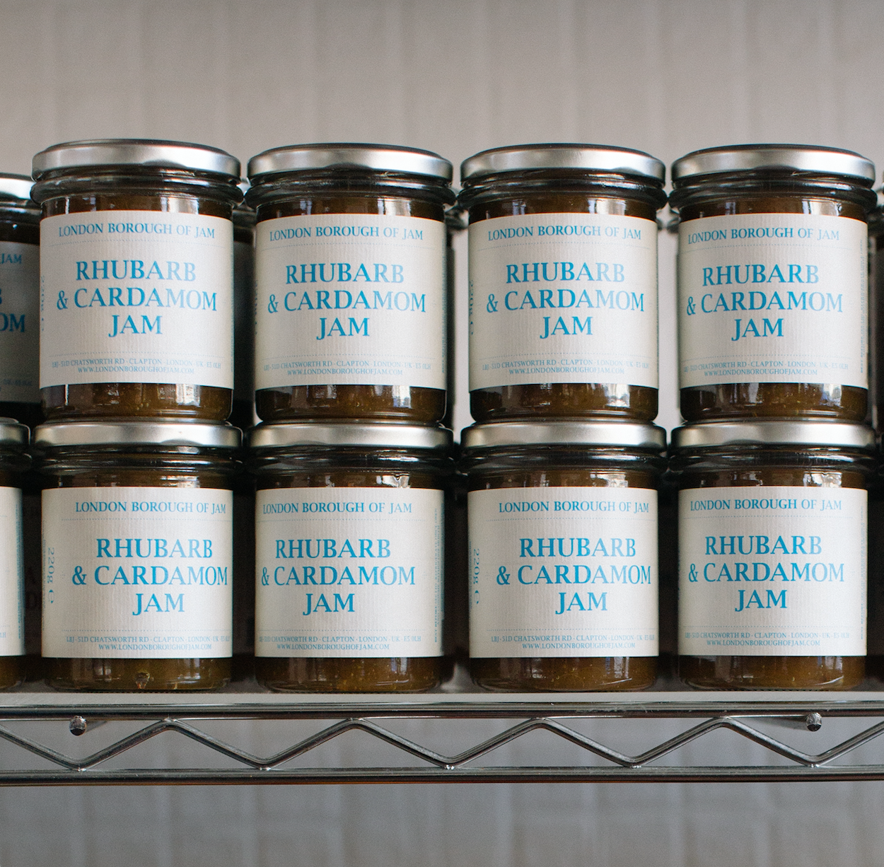 London Borough of Jam – Engroshandel Marmelade – Rabarber- og kardemommesyltetøj 220 g3