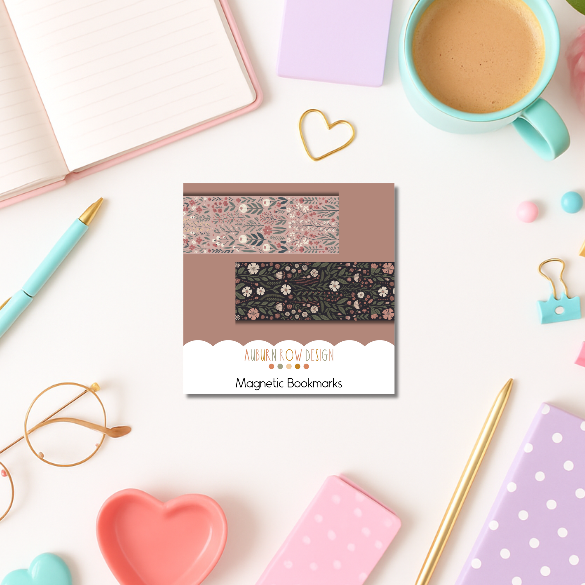 Auburn Row Design – Großhandel Lesezeichen – Cottagecore Blumen Magnet-Lesezeichen-Set3
