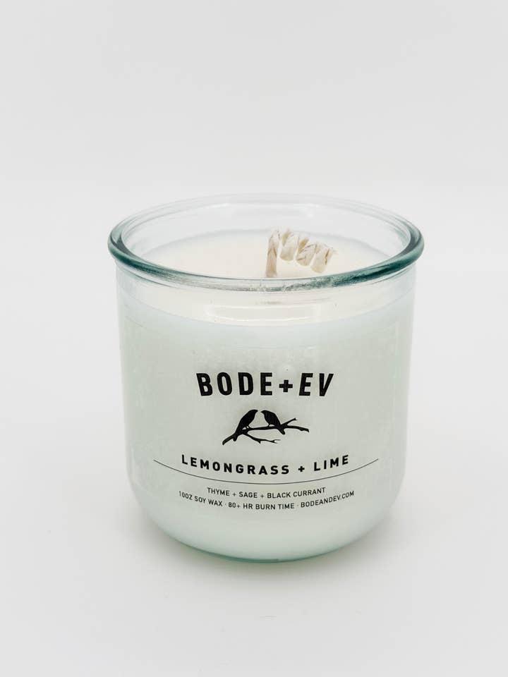 Lemongrass + Lime | Citrus & Herbal Soy Candle + Room Spray for wholesale by Bode+Ev