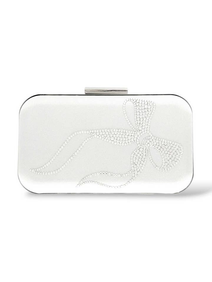 Paris Crystal Bow Clutch for wholesale by Ariel Taub
