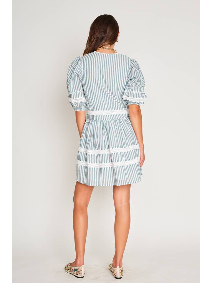 FOG BLUE STRIPE DANIE DRESS for wholesale on Faire1