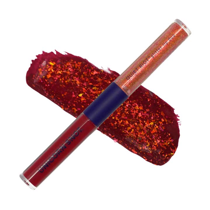 Quiet Riot | Red-Crypt | Glitter Lip Duo | Lip Paint for wholesale by Unicorn Snot | Glitter Beauty