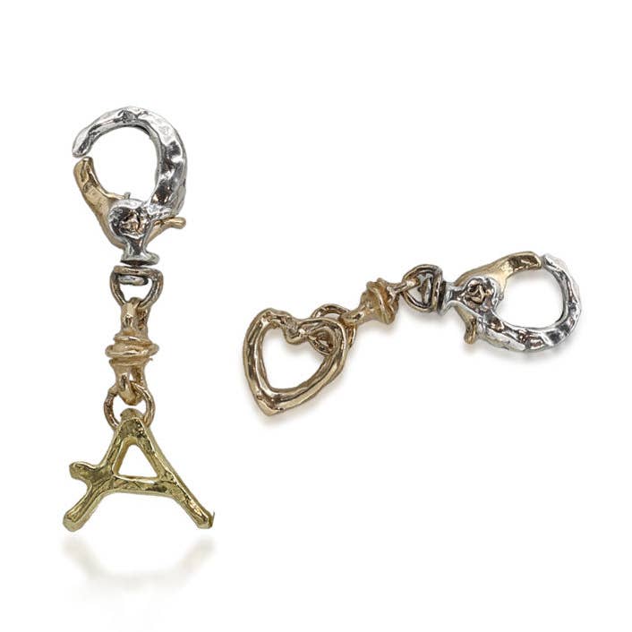 Porte-clés artisanal en argent 925 et bronze - PC001 pour la vente par Mandile Gioielli