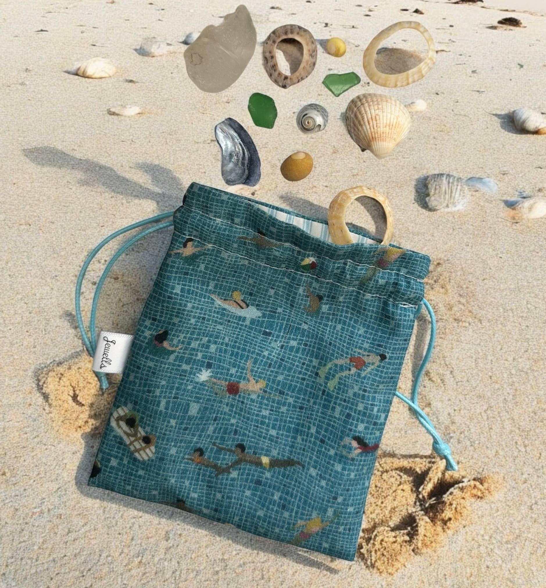 Jewells - Vente Pochette – femme - Sac de collecte de plage en tissu Sea Beach Combing 2 modèles4