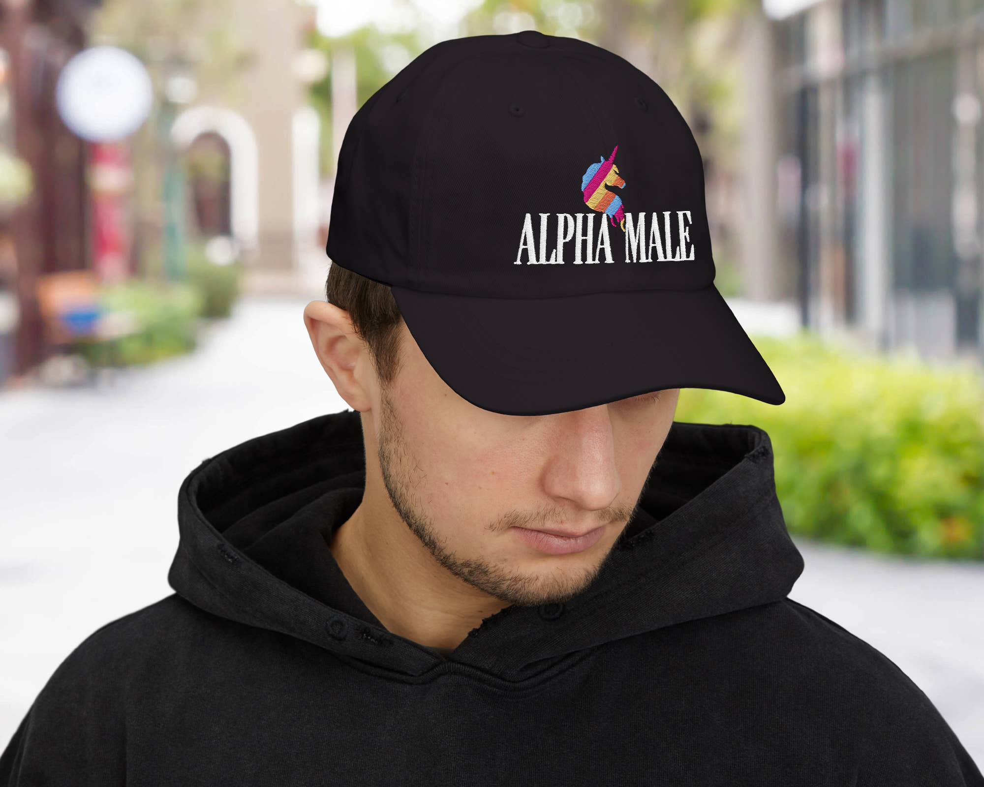 Vivtrek - Wholesale Baseball Cap - Men's - Alpha Male Unicorn Embroidered Hat, Funny Sarcastic Dad Cap1
