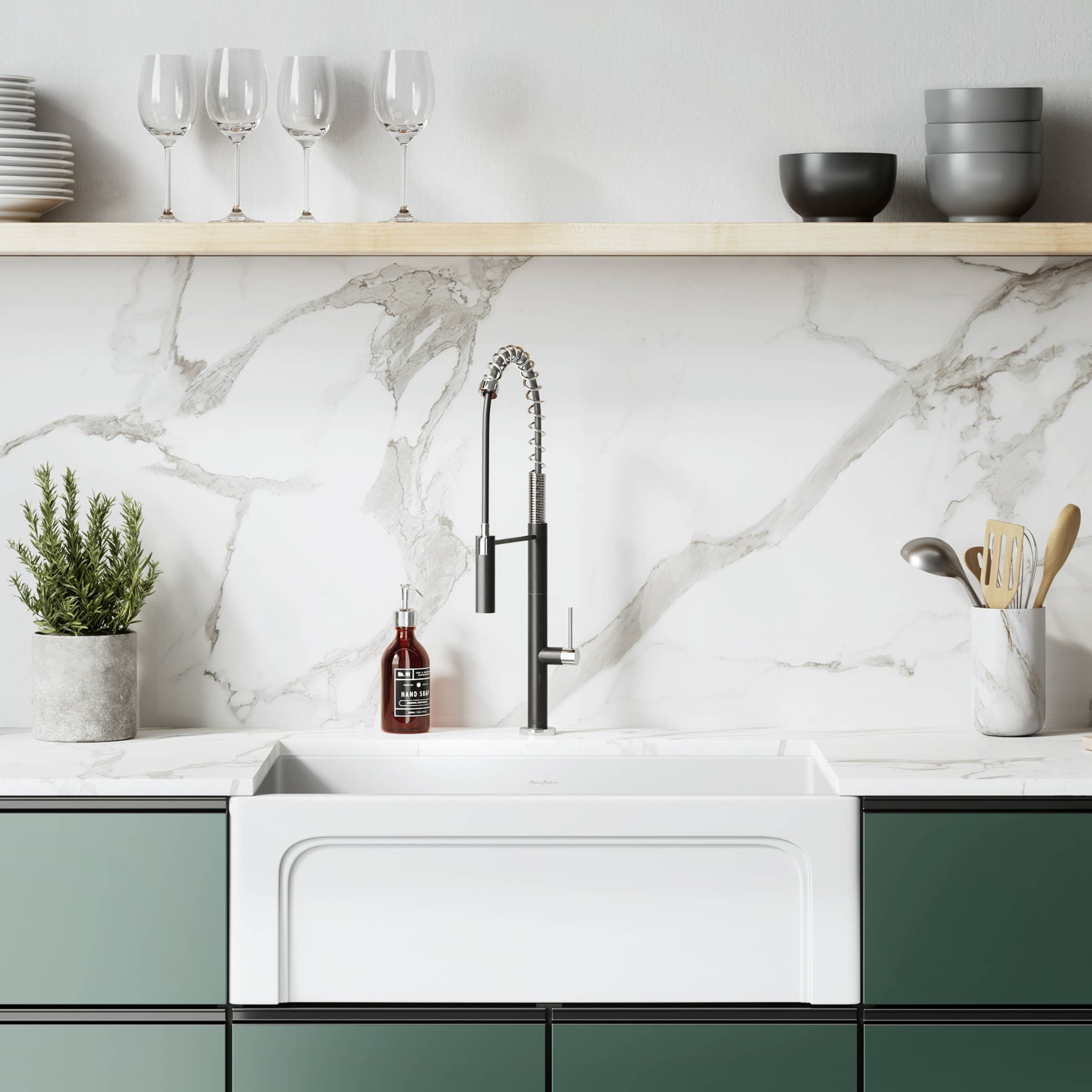 Swiss Madison - Wholesale Kitchen Appliance - Lyon Fireclay Single Basin Farmhouse Kitchen Sink12