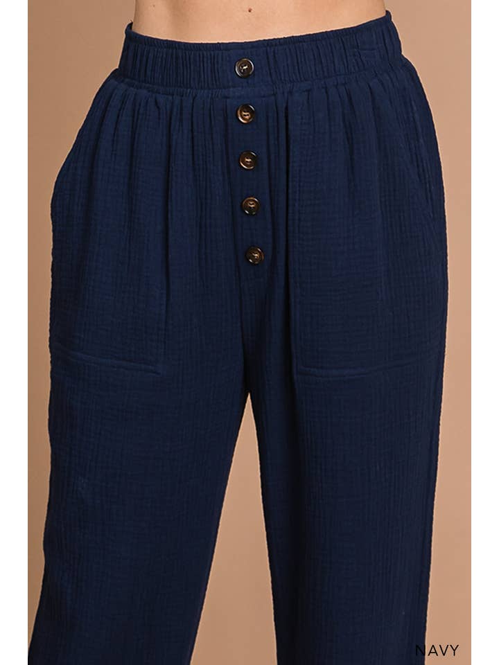 Cotton Bleu - Wholesale Pants - Women's - 80966W - Women's Cotton Gauze Wide Leg Pants14