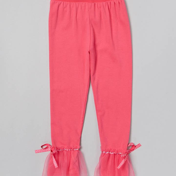 Legging met Kantafwerking in Felroze voor wholesale door Wenchoice