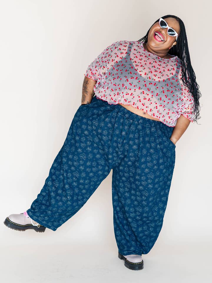 Size Inclusive Plus Size Women's Cherry Mesh Layering Blouse for wholesale by Nettle Studios