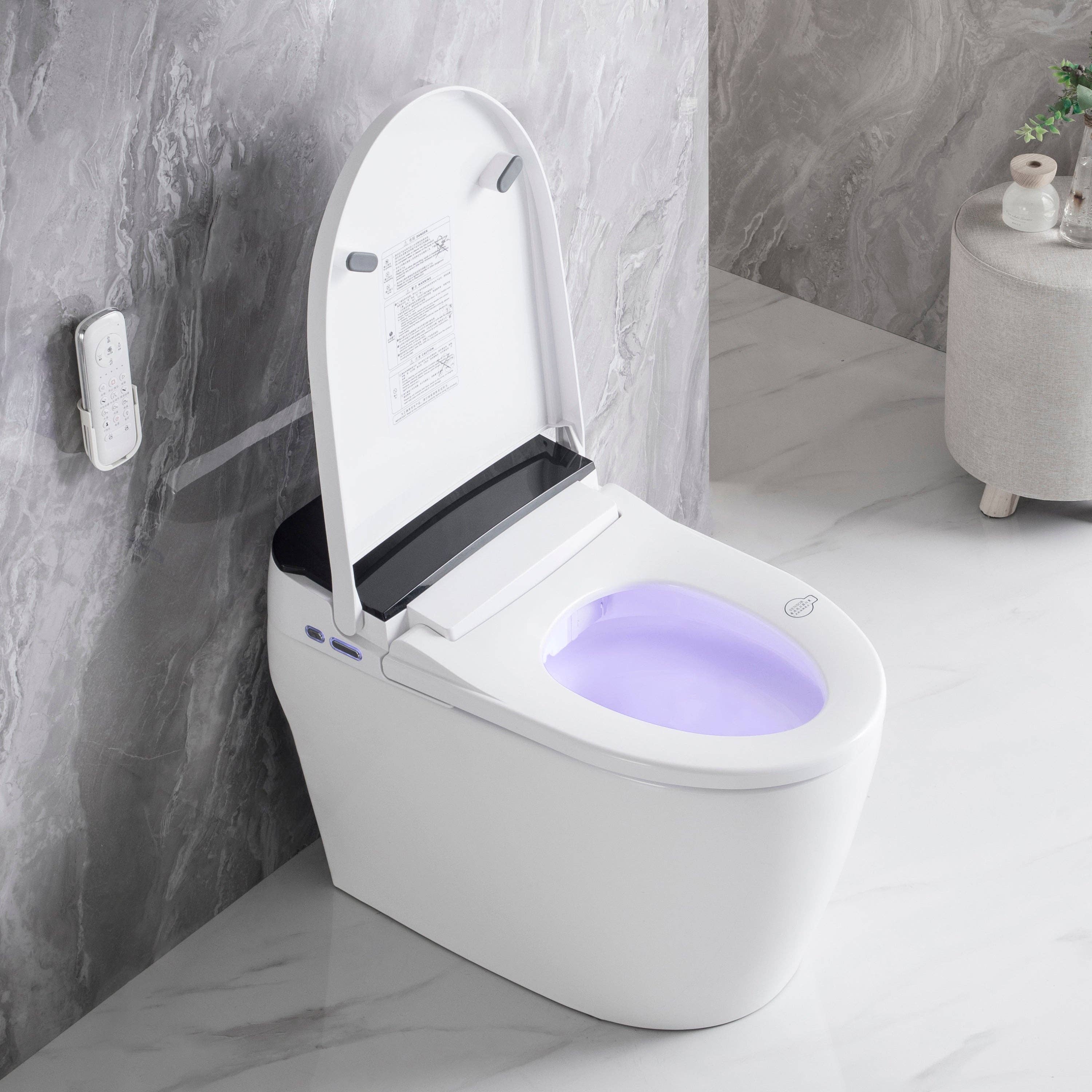 39F Inc. - Wholesale Toilet Paper Holder - White Elongated Smart Toilet with Heated Bidet Seat 2