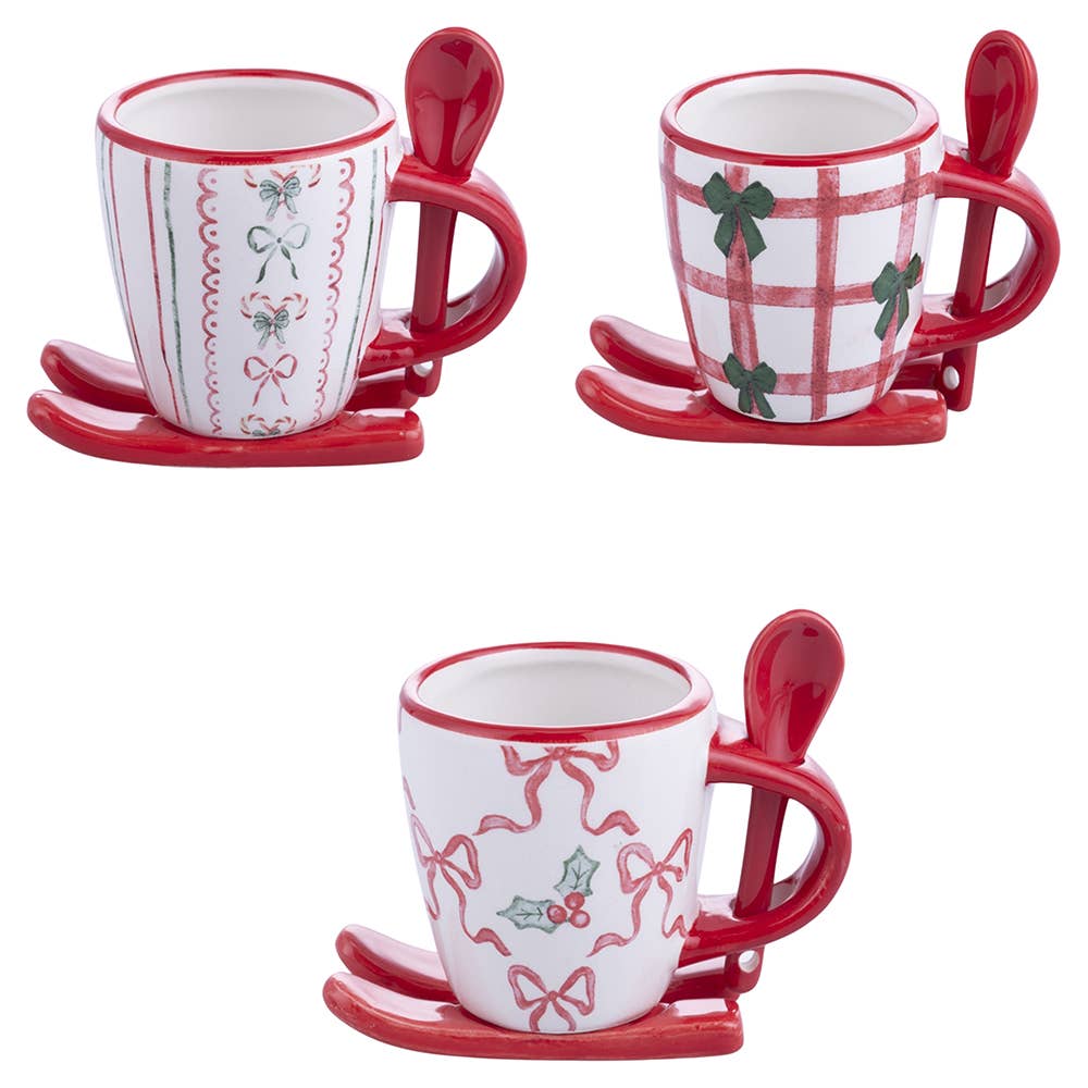 VdE Tivoli 1996 – wholesale Drinking glass/cup – XMAS FIOCCHI COFFEE CUP SLEIGH/SPOON 3 ASSORTED0