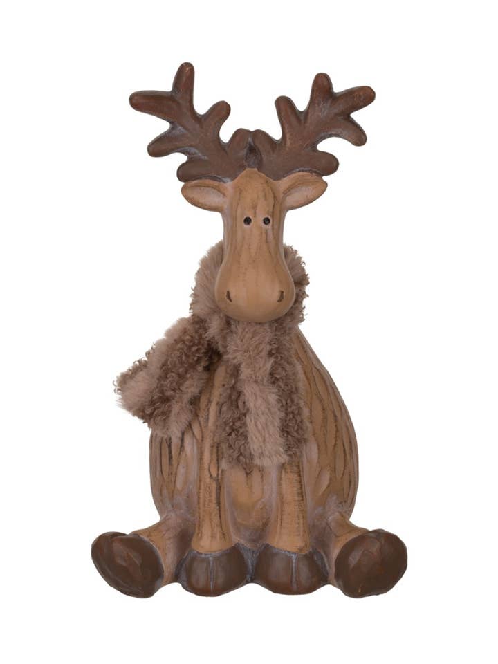 Woodland Moose Sitting Decor - SM for wholesale by Regal Art & Gift