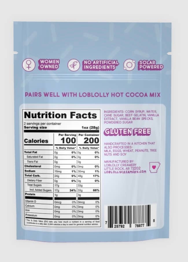 Loblolly Creamery - Vente Guimauve - Sachets de guimauves : Mini vanille1