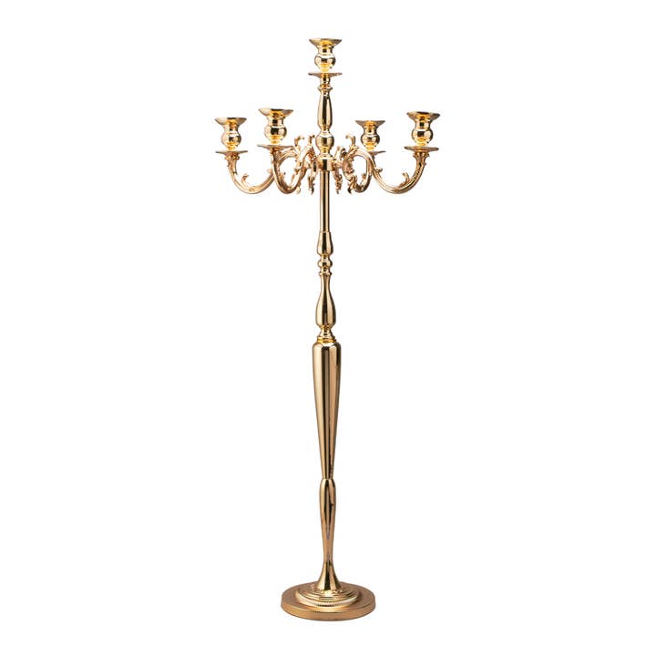 Candelabra 5 Arm Pillar Candle Holder 60½" - Gold and other Purchase Wholesale gold candle holders. Free Returns & Net 60 Terms on Faire trending on Faire.