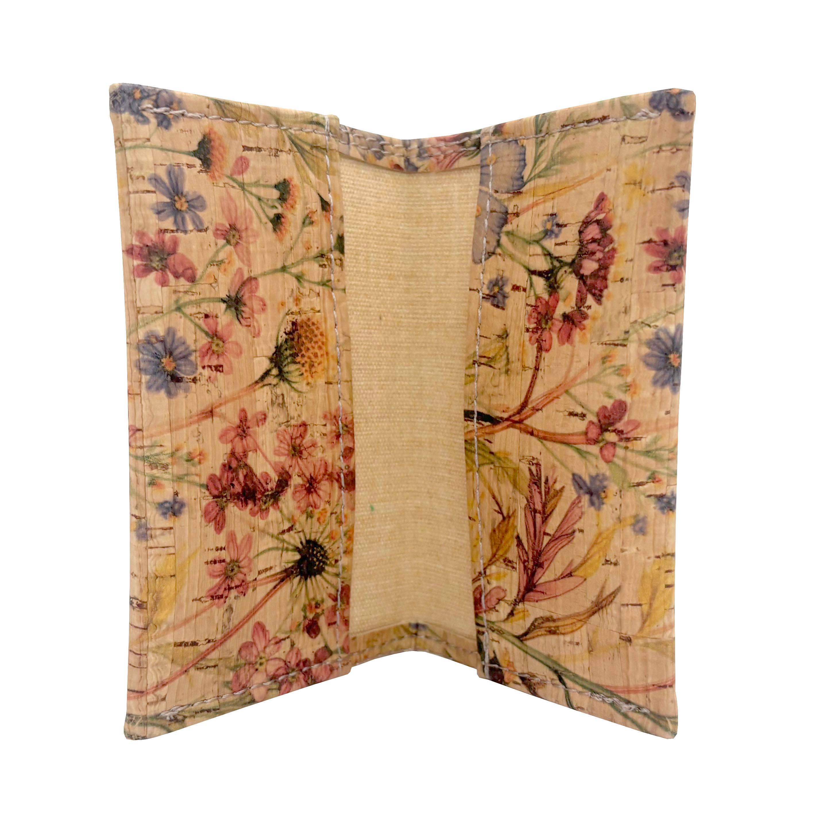 Natalie Therese - Wholesale Wallet - Women's - Cork Small Bifold Wallet | Wildflower Whimsy Print1