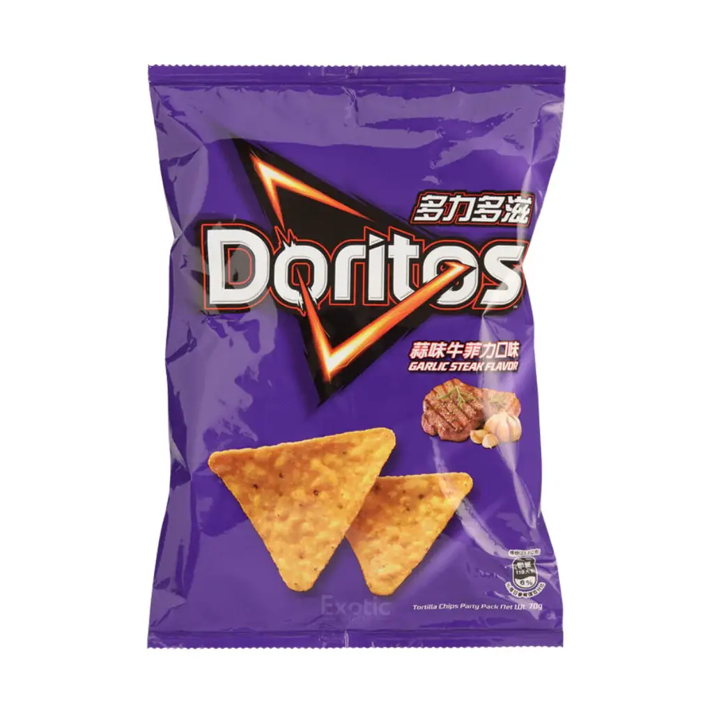 Fizz and Sweets Wholesale - Wholesale Crisps - Exotic Doritos - Garlic Steak Flavor Chips0