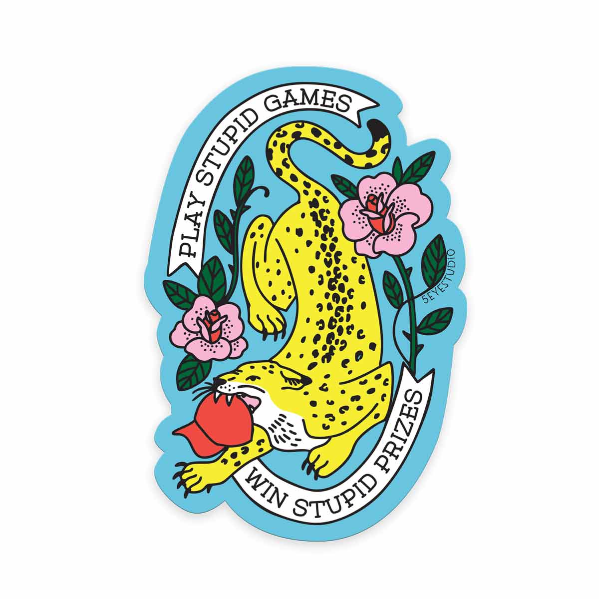 5 Eye Studio - Wholesale Sticker - Leopard Ate My Face Vinyl Sticker1