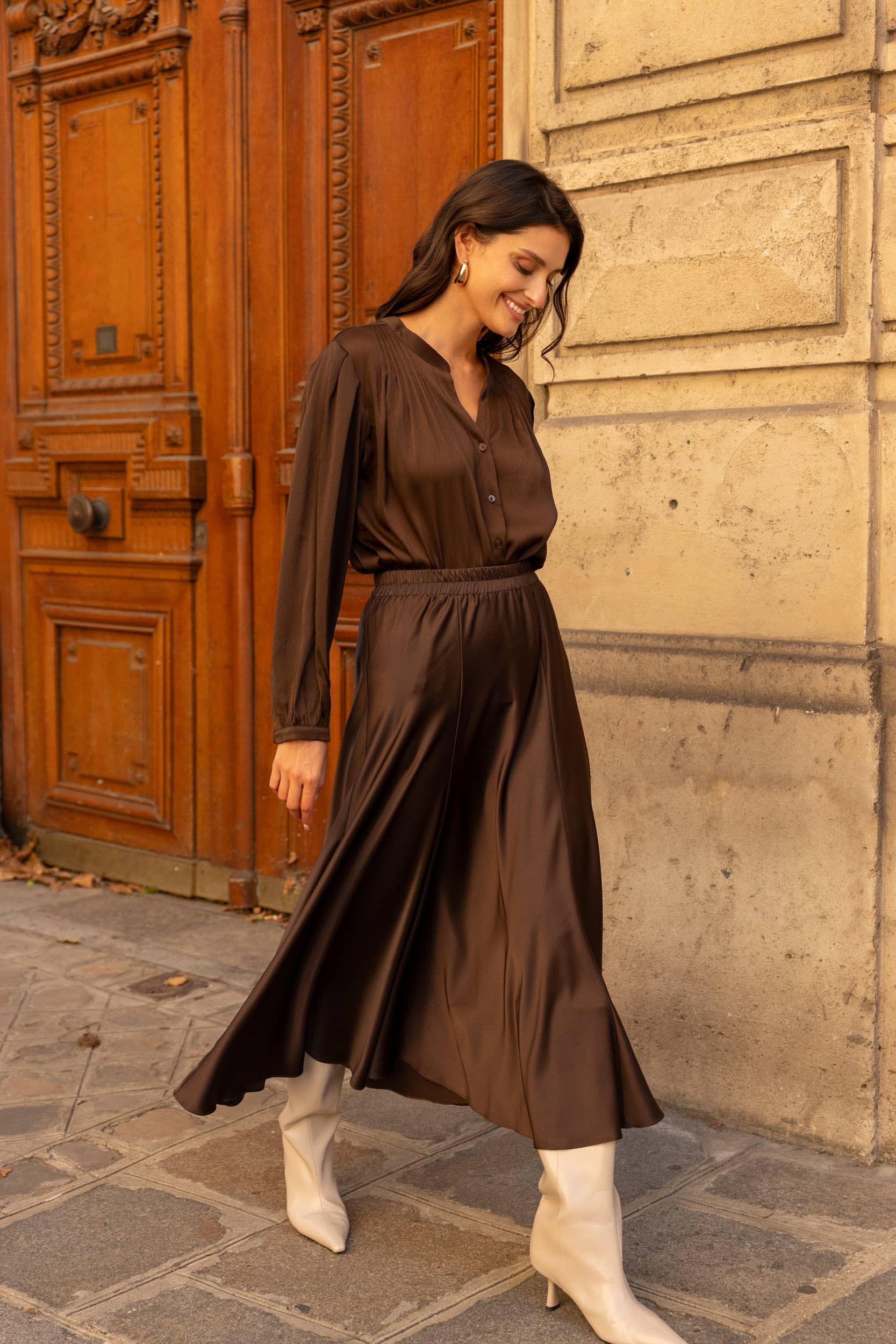 CHOKLATE PARIS - Vendita all'ingrosso Gonna - Donna - Gonna Valentine in raso spesso - CK0815211