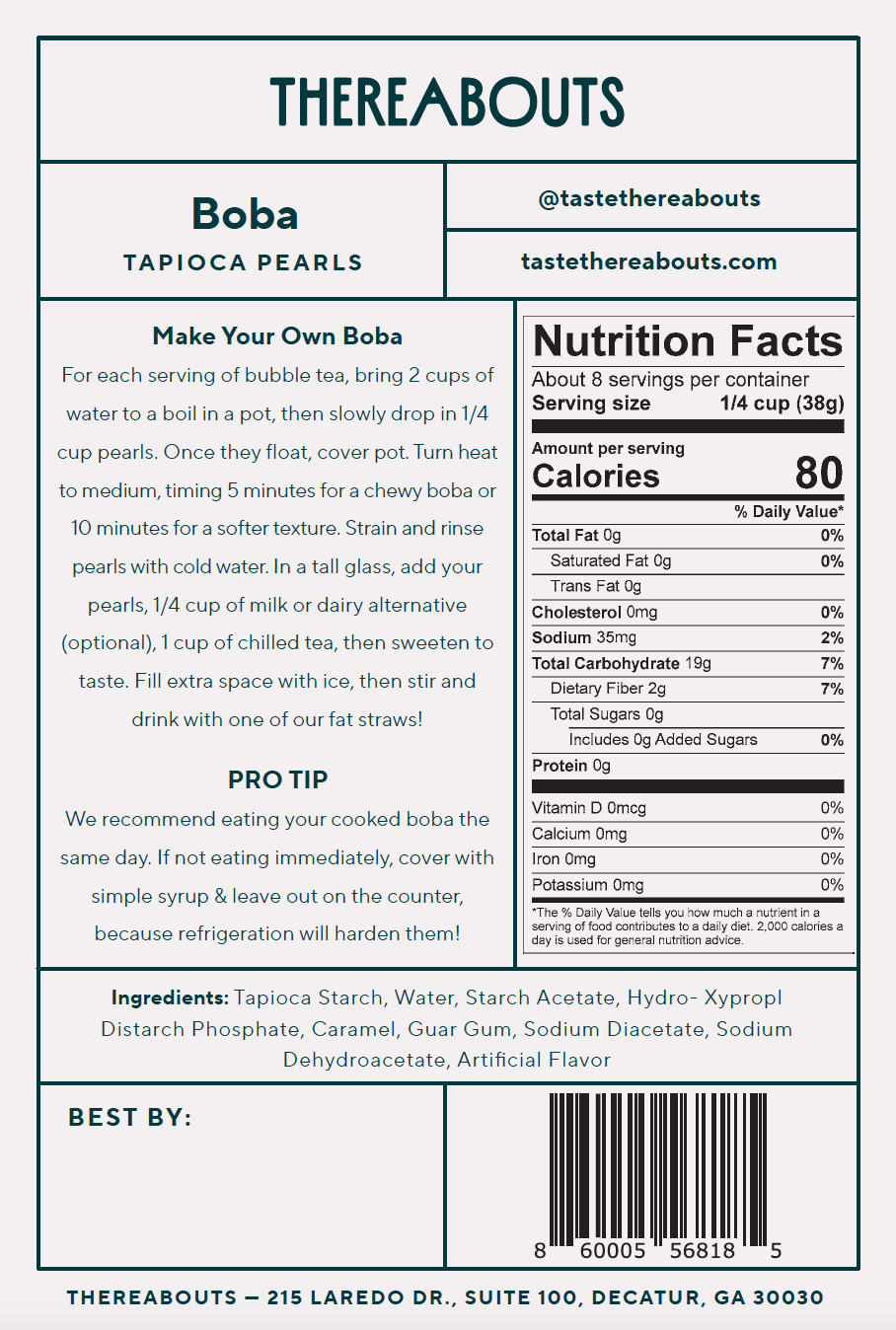 Thereabouts / Flavor Purveyor - Vente Préparation pour boisson - Kit Recharges - Boba/Tapioca Perles 10.5oz4