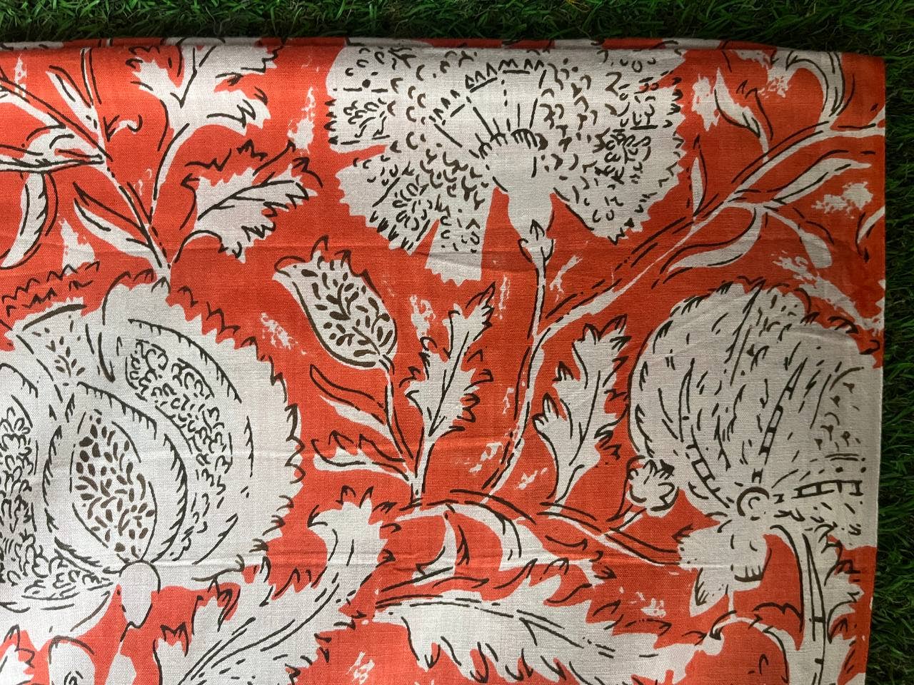 Bhawana Handicrafts - Wholesale Fabric Paint - Orange Amanda Printed Fabric Cotton Women Dressmaking Fabric2