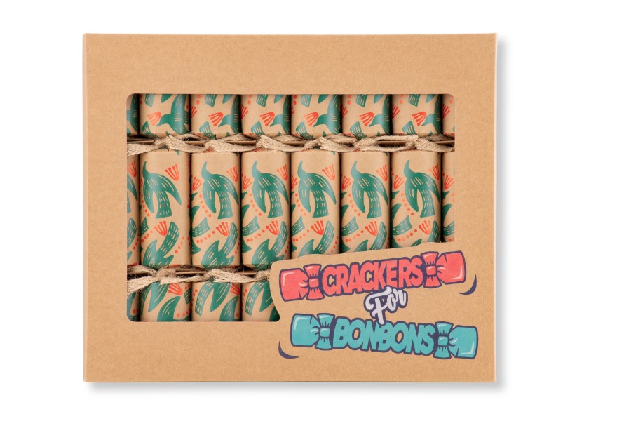 Crackers for Bonbons – wholesale Juldekoration – Miljövänliga julknallar med fågelmotiv, ask med 8 | Bonbon Crackers4